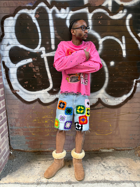 GRANNY SQUARE JORTS