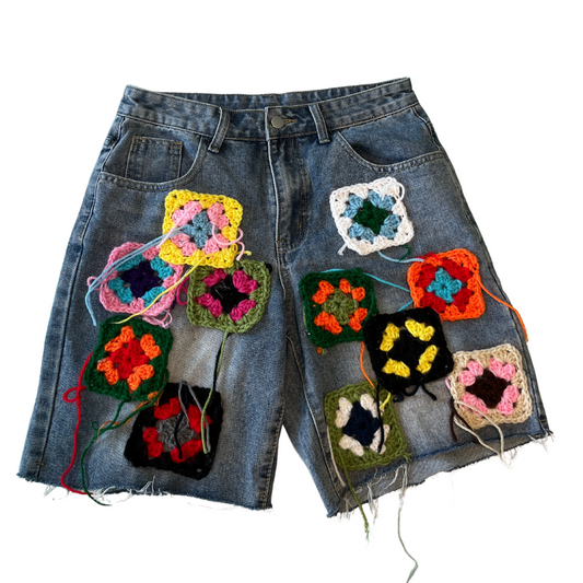 GRANNY SQUARE JORTS